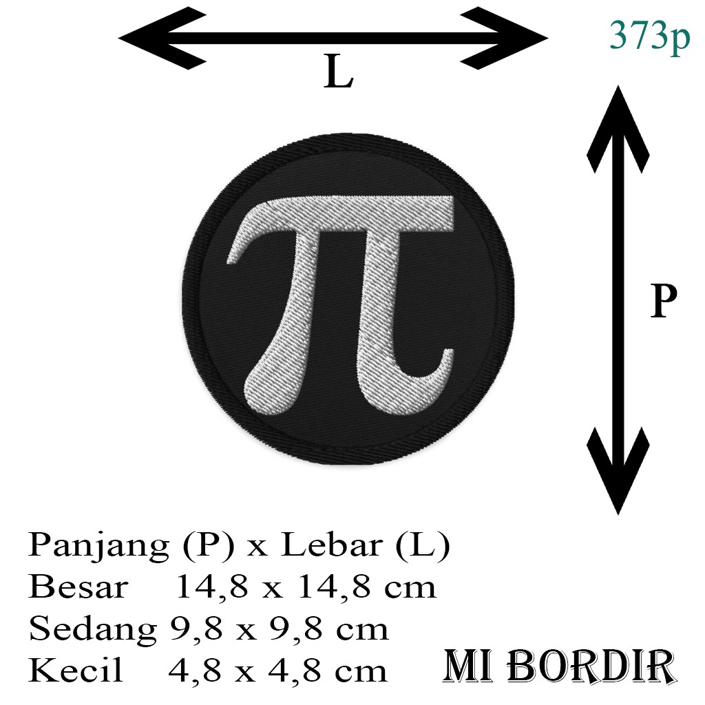 Patch / Emblem Bordir Pi Symbol