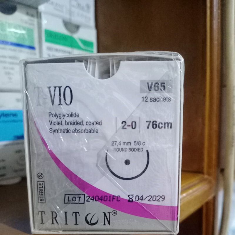 T VIO 2/0 roundbodied V65 ( PGA absorbable) /box