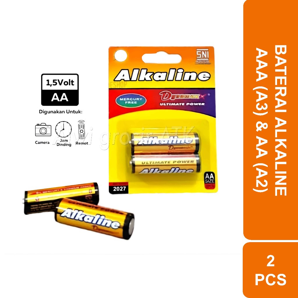 Baterai Alkaline Dynamax A2 & A3 Original | 2 Pcs