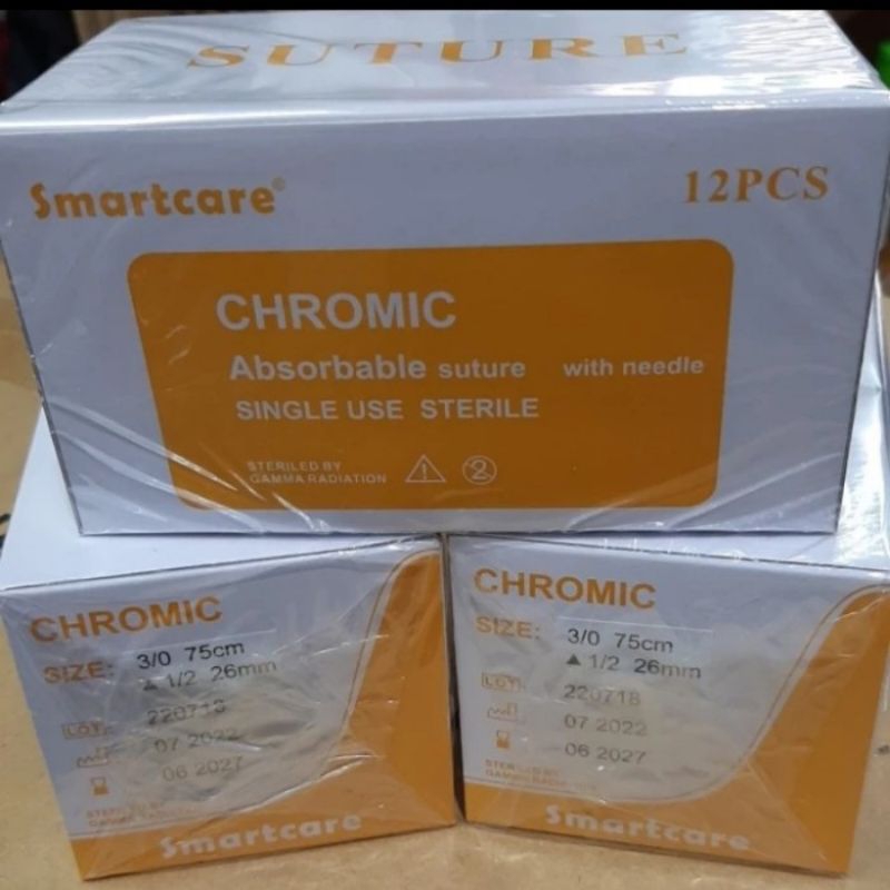 chromic 3/0 smartcare isi 12pcs