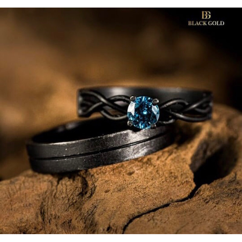 cincin rustic black couple