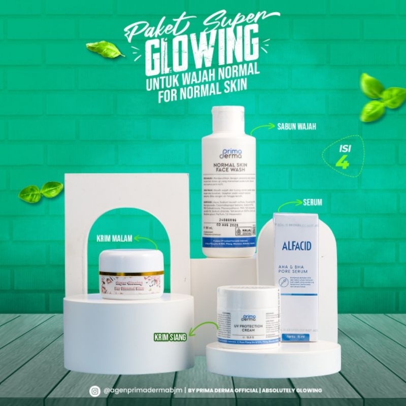 Primaderma Paket Super Glowing Normal Isi 4