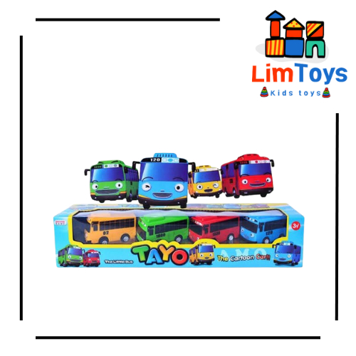Mainan Bus Tayo Isi 4pcs Pullback The litte Bus