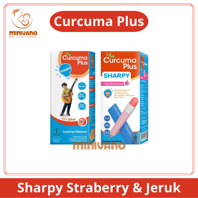 Curcuma Plus Sharpy - Suplemen Tumbuh Kembang Anak - Strawberry & Jeruk - 60ml