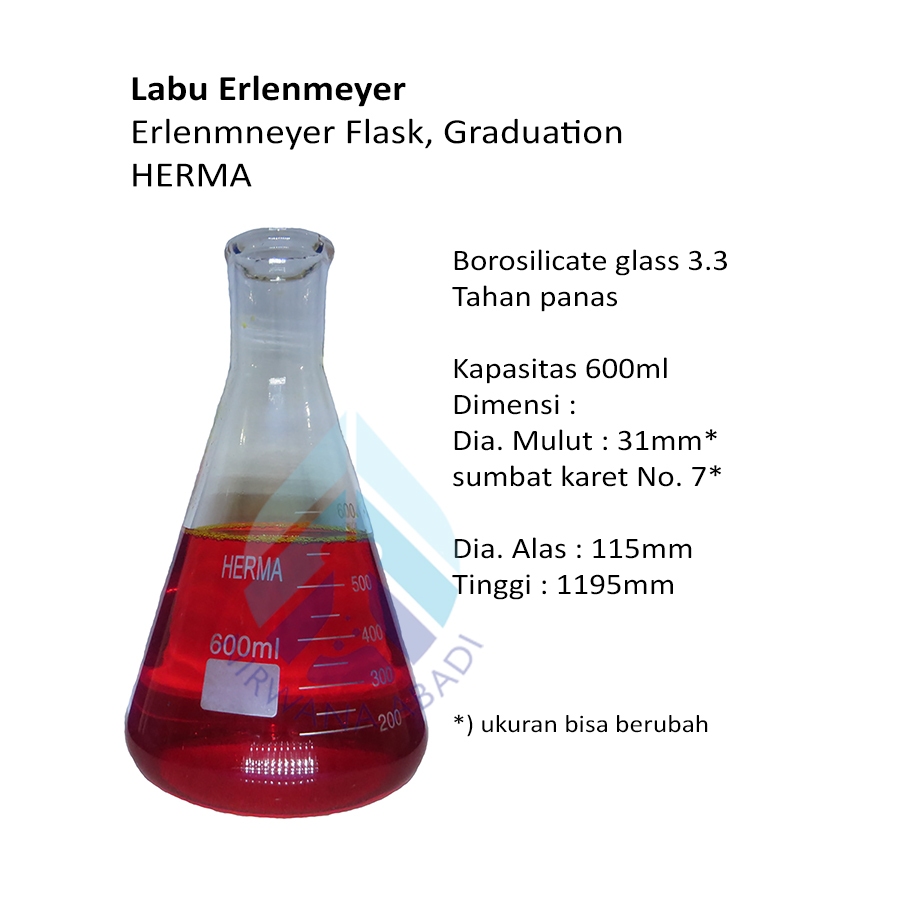 HERMA Erlenmeyer 600ml | Labu Erlenmeyer