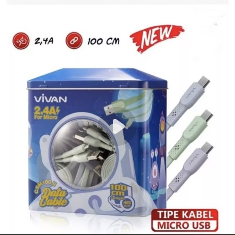 kabel data micro usb vivan CSM100 2,4A