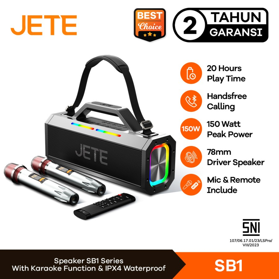 Speaker Bluetooth Karaoke with Wireless Mic  - Garansi 2th