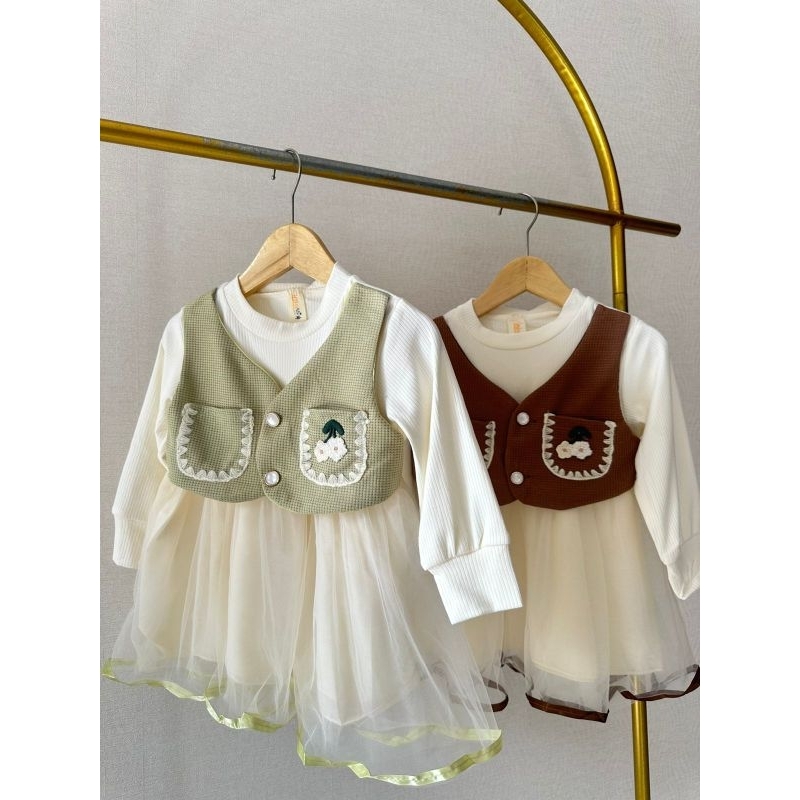 dress tutu rompi import
