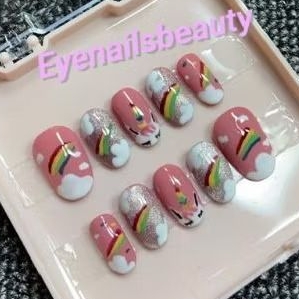 PRESS ON NAILS RAINBOW CUSTOM