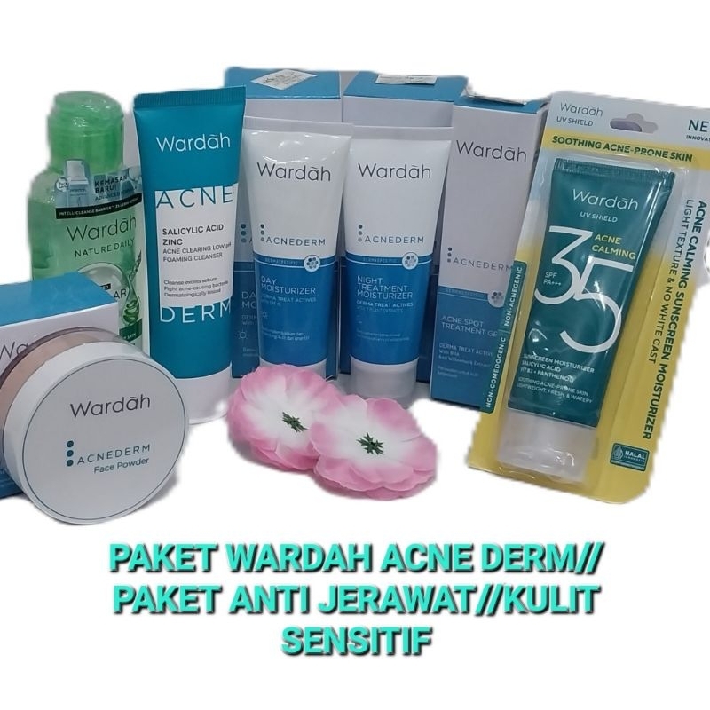 PAKET WARDAH ACNEDERM//KULIT BERJERAWAT SENSITIF