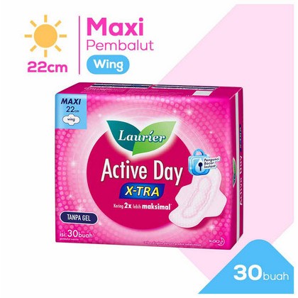 Laurier Pembalut Active Day E-Xtra Wing Pck 30'S