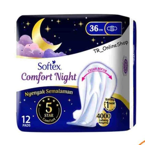 Pembalut Softex Comfort Night 36cm 12s Wing
