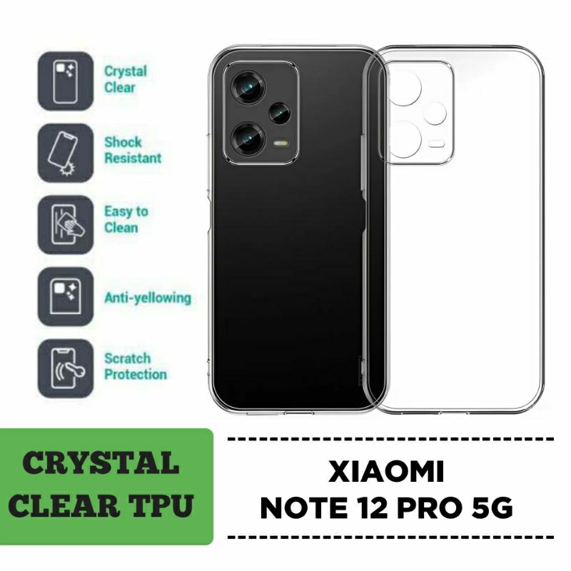 Case Xiaomi Redmi Note 12 Pro 5G Crystal Clear Liquid Case Cover TPU Transparan Sofcase Silikon Casing
