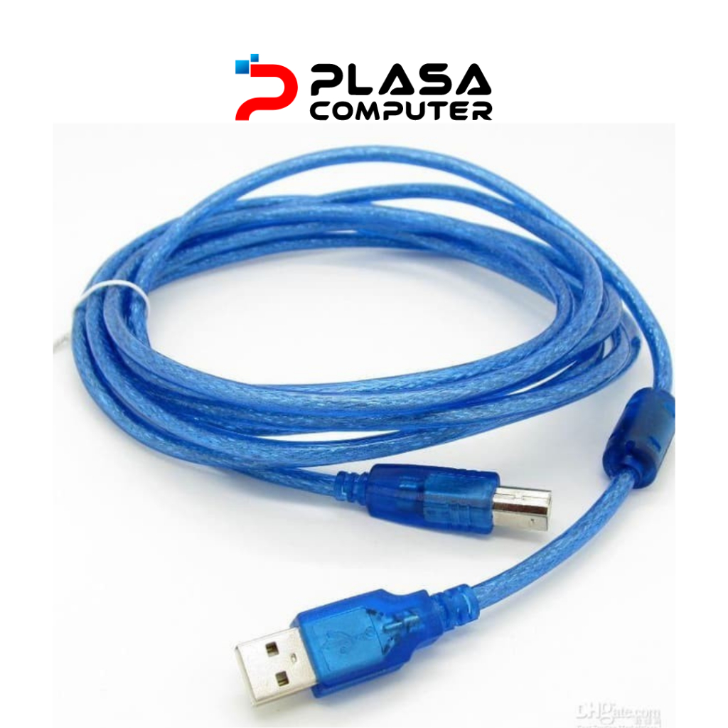 Kabel Printer USB 1.5 Meter Biru - USB Printer Cable 1.5 Meter