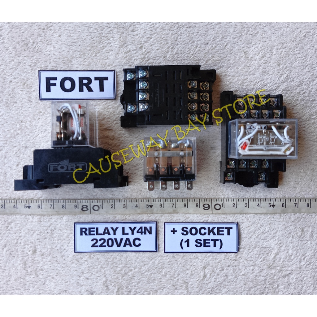 Relay LY4N 220VAC + SOCKET FORT