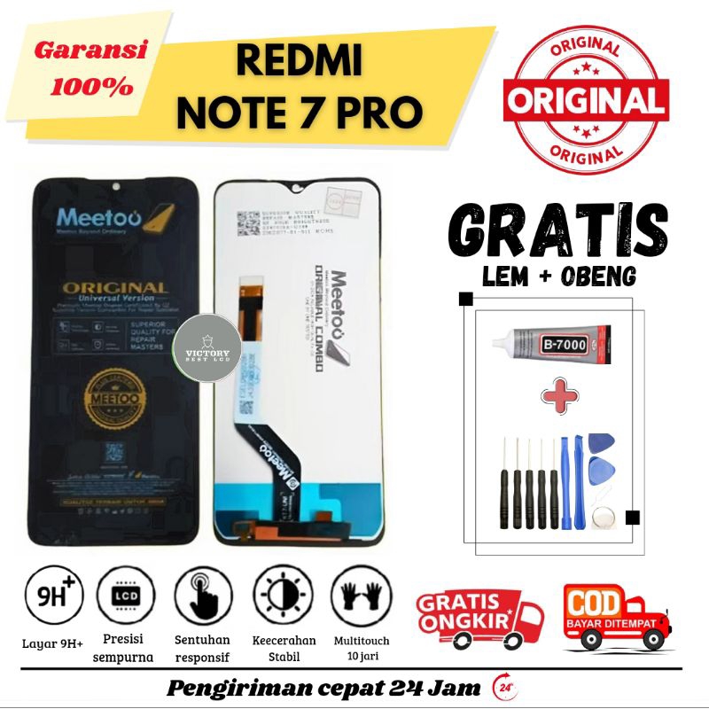 Lcd REDMI NOTE 7 PRO GRATIS lem + Obeng Touchscreen Original MEETO Fullset