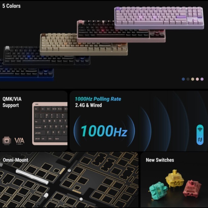 NuPhy Gem80 QMK/VIA BAREBONE Wireless Custom Mechanical Keyboard