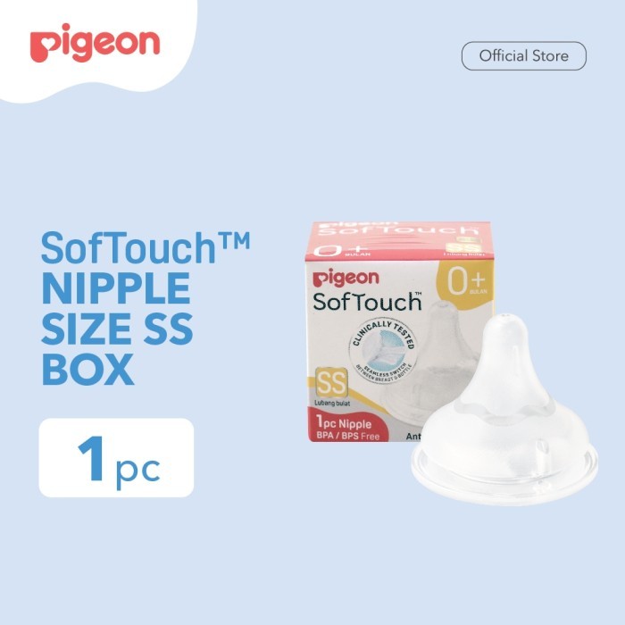 PIGEON SOFTOUCH PLUS NIPPLE 1 PCS BOX SS