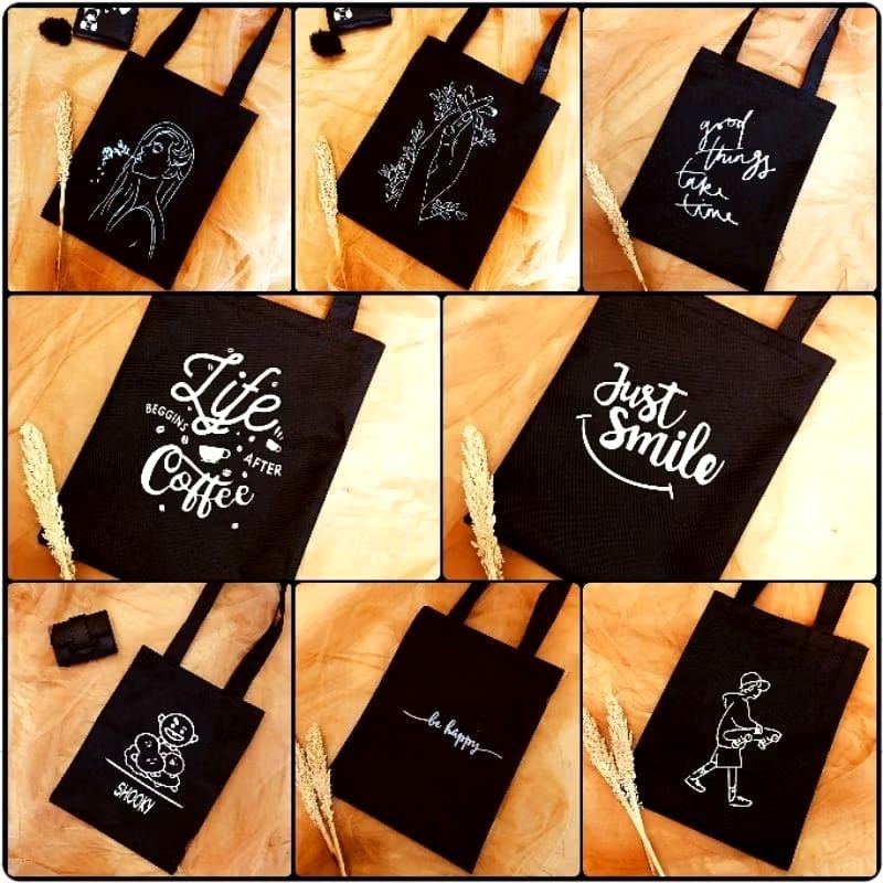 Tote bag kanvas resleting