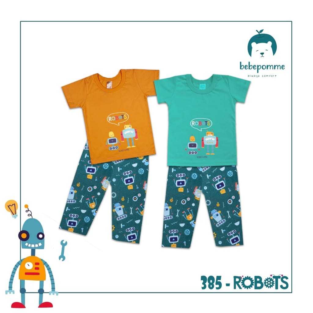 Bebepomme Setelan Pendek Panjang Robots