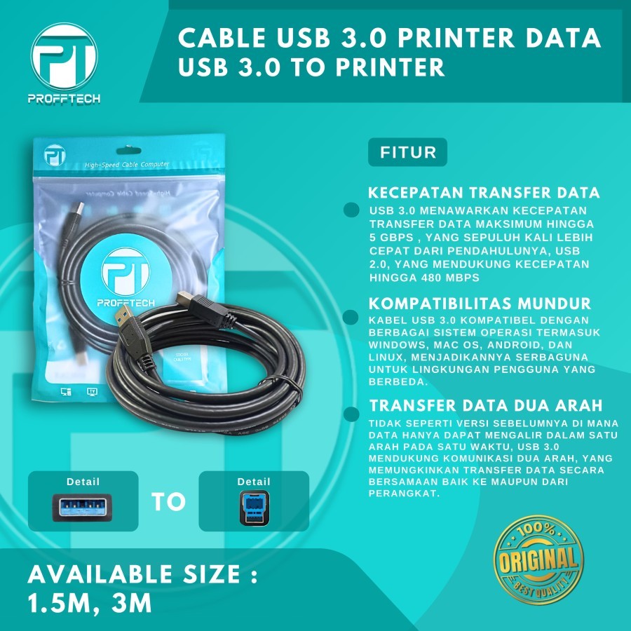 Kabel USB Printer 3.0. ProffTech