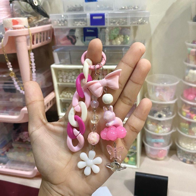 Pink clauds bagcharm