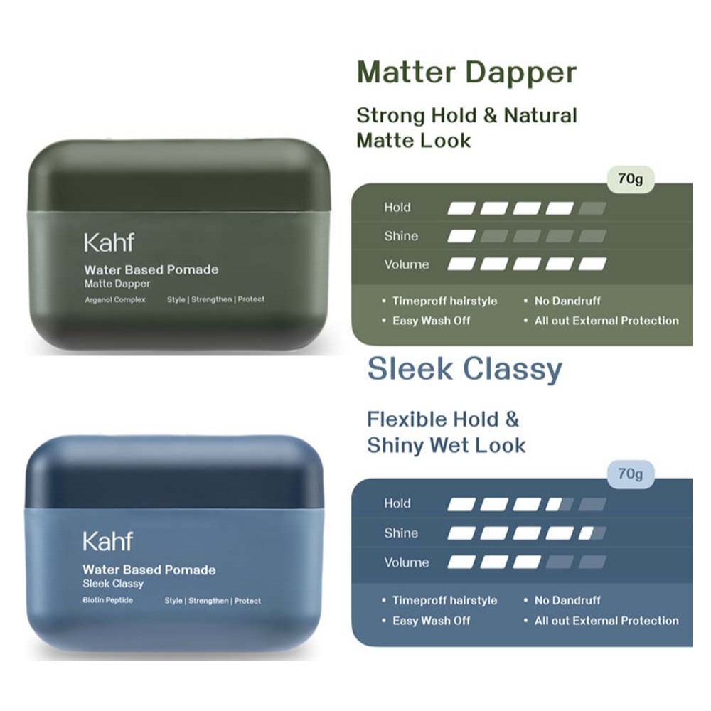 Kahf Matte Dapper dan Classy Water Based Pomade 70 g