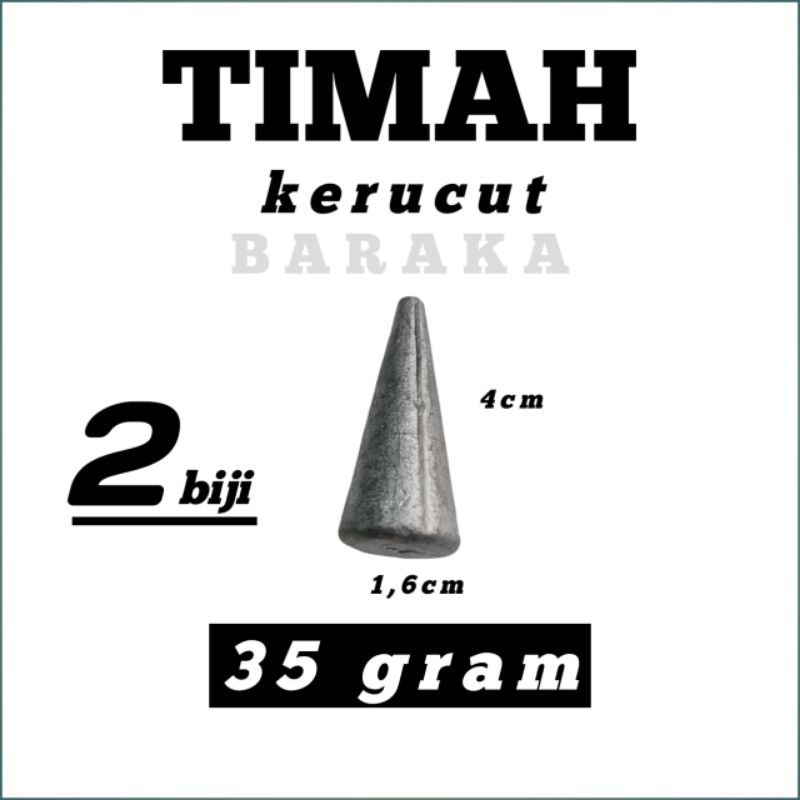 2 pcs TIMAH PANCING KERUCUT 35gram