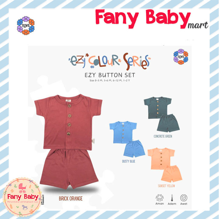 NOVA - EZY COLOUR NEW SEASON - EZY BUTTON SET PENDEK / 0-24 Bulan