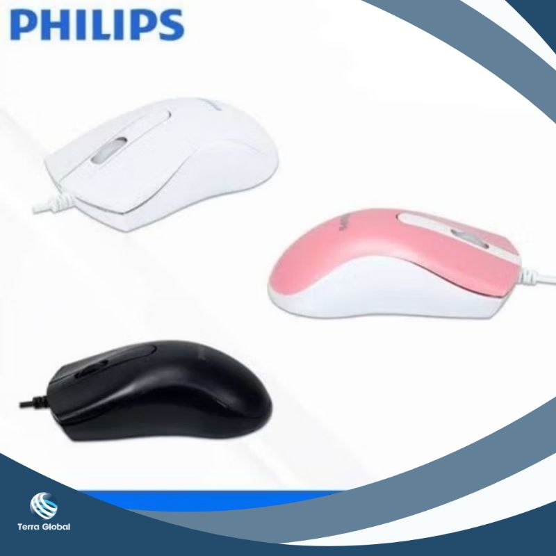 Mouse Philips M-101 Wired Usb 1000 DPI Ergonomic Design