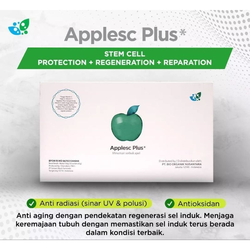 APPLESC PLUS 1 BOX ISI 30 BIOGREEN SCIENCE APPLE STEM CELL