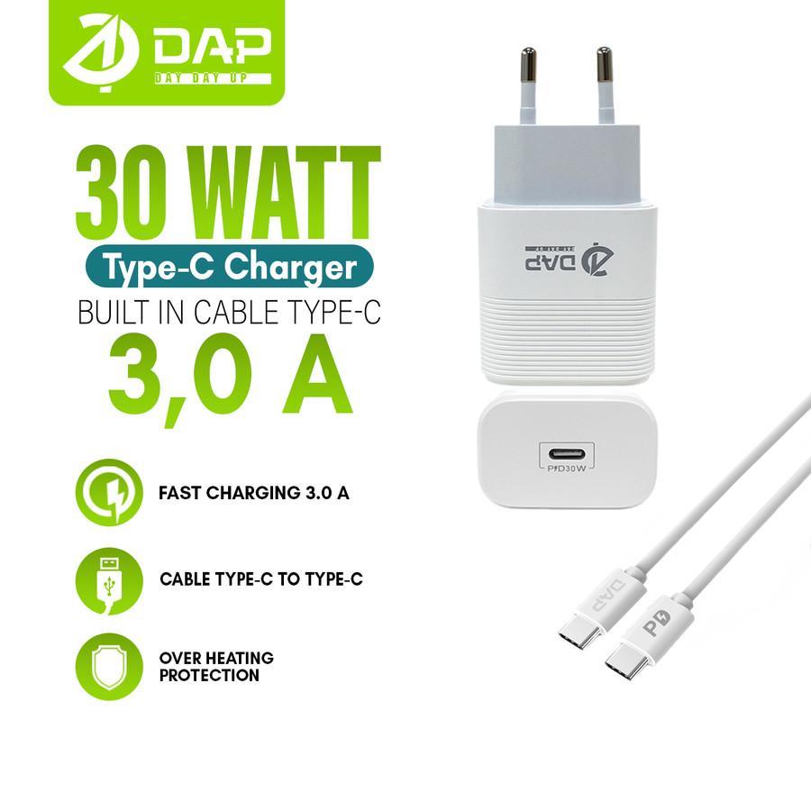 [COD] Adapter Charger PD 30Watt Include Cable Data Type C To TYPE C 3.0A D-AP1C - Garansi Resmi