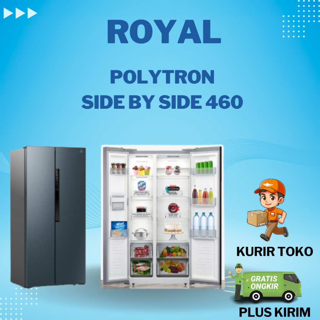 KULKAS SBS SIDE BY SIDE POLYTRON PRS-460