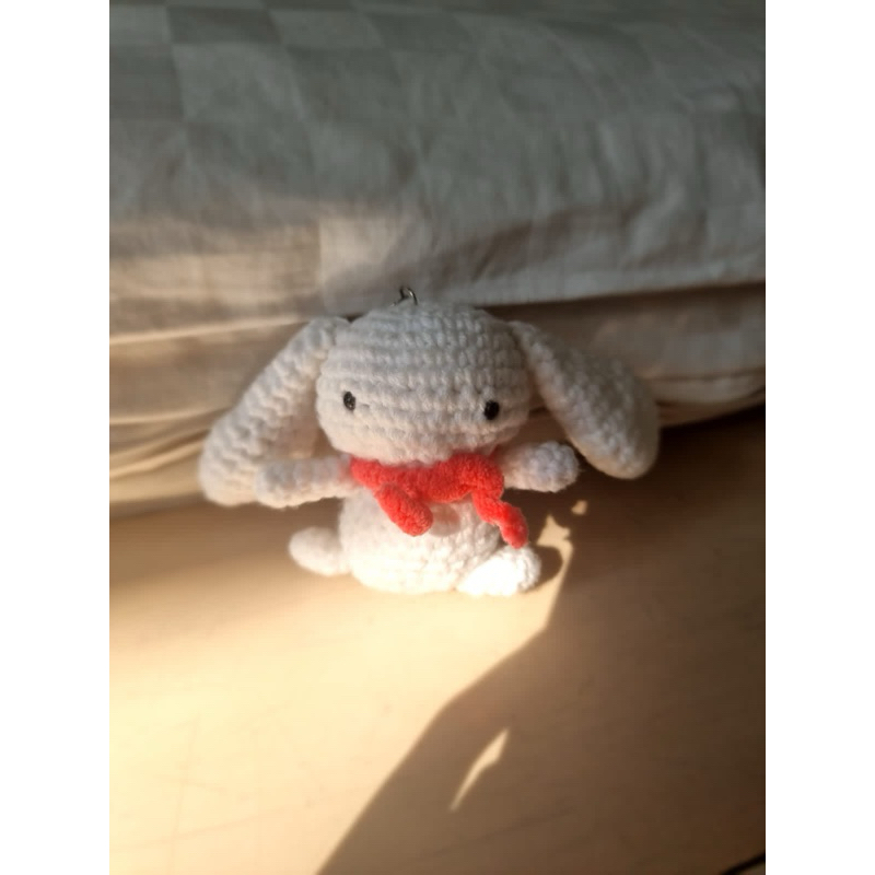 bunny crochet keychain