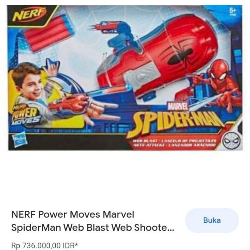 Mainan Tembakan Spiderman Nerf collab marvel
