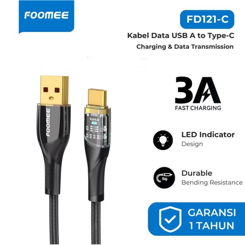 Foomee FD121-C Cable Type-C 3A Fast Charging Nylon
