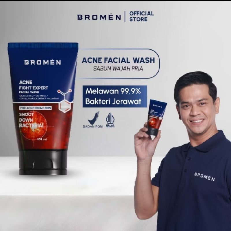 Bromen Face Wash Acne sabun cuci muka pria