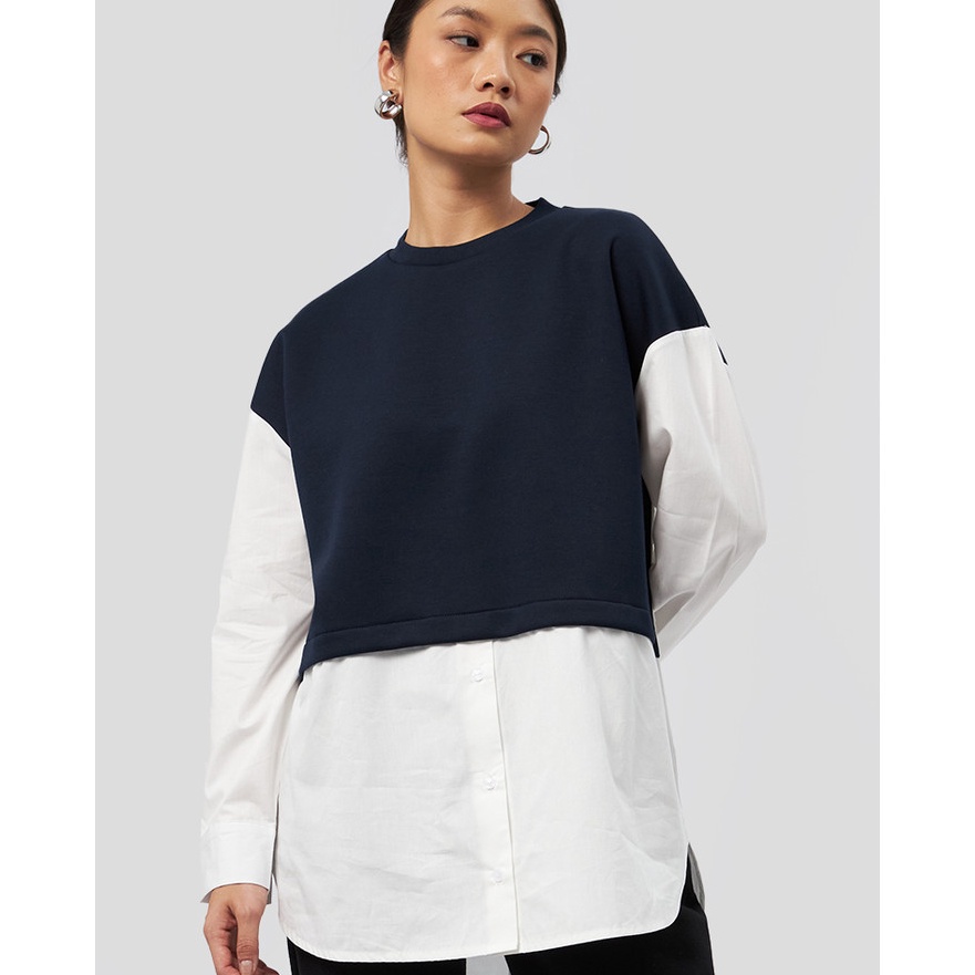 Extra Executive Oversized Contrast Sweatshirt Navy