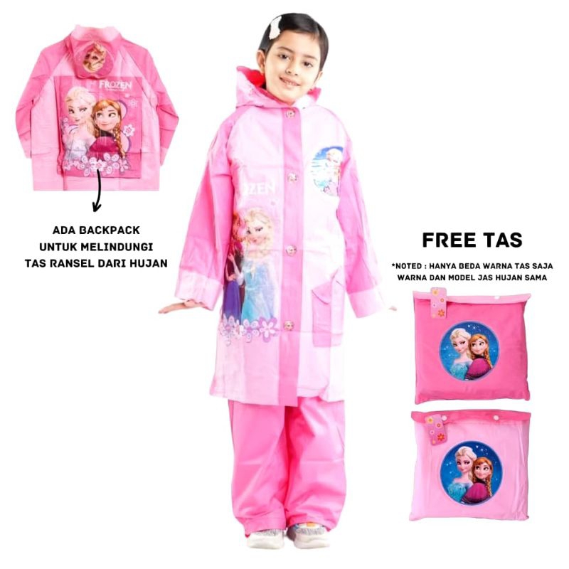 Jas Hujan Karakter Anak Setelan