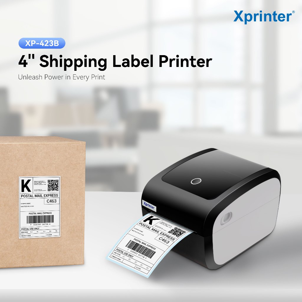 BARCODE PRINTER THERMAL BLUETOOTH XPRINTER XP-423UB SUPPORT 110MM / A6 - ALAMAT SHOPEE