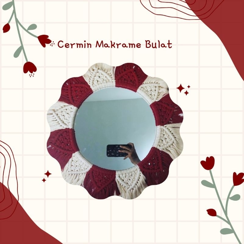 Cermin Bulat Macrame