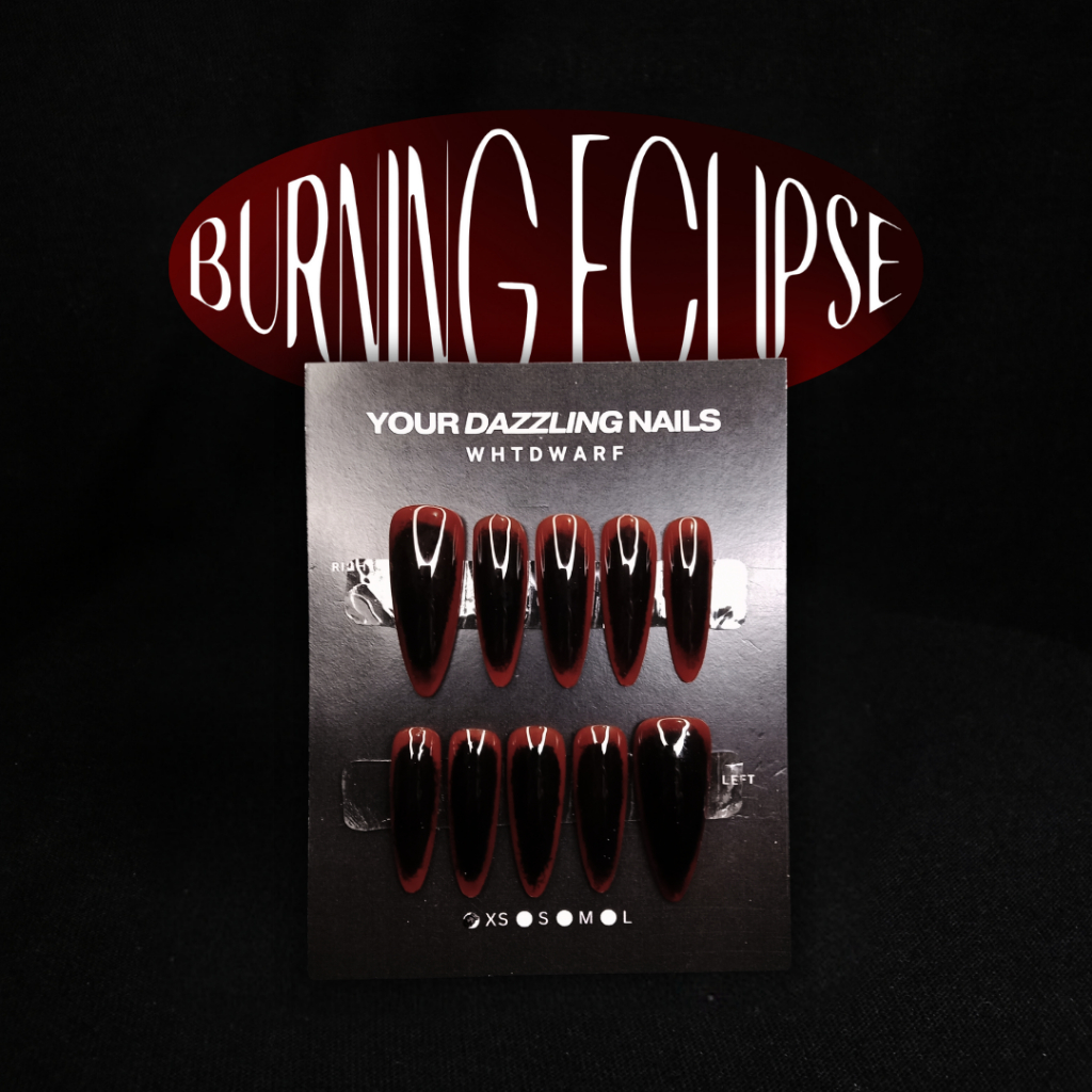 [WHTDWARF] Handmade Press On Nails - Burning Eclipse