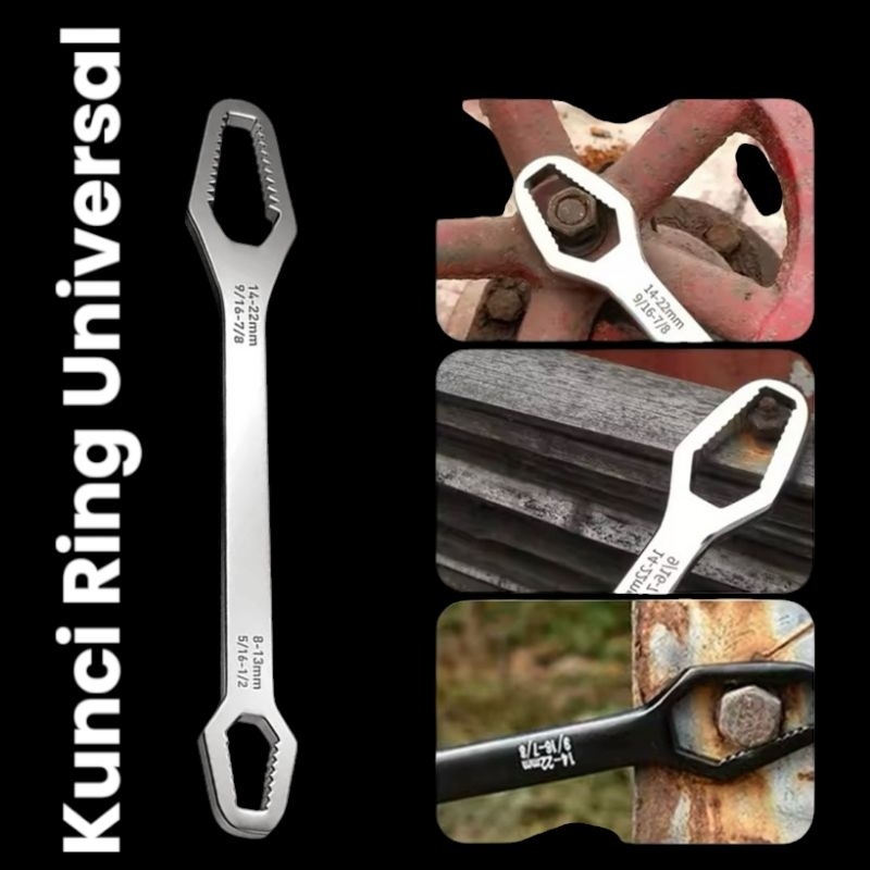 Mini Kunci Ring universal 8-24mm Double Head Wrench Adjustable