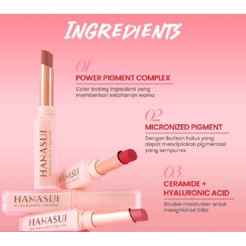 Hanasui Mattedorable Matte Lipstick