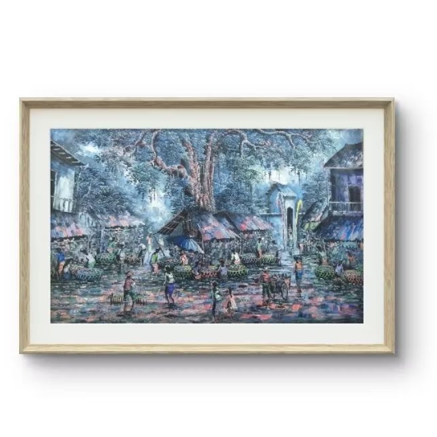 lukisan pasar 135x85cm