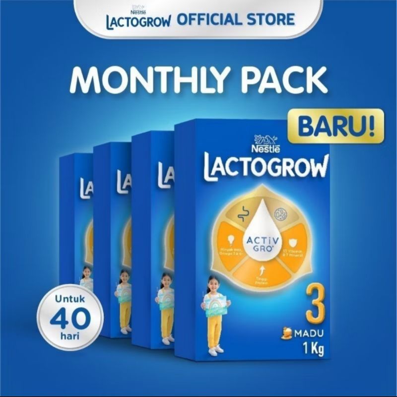 LACTOGROW 3 Madu 1kg ×4