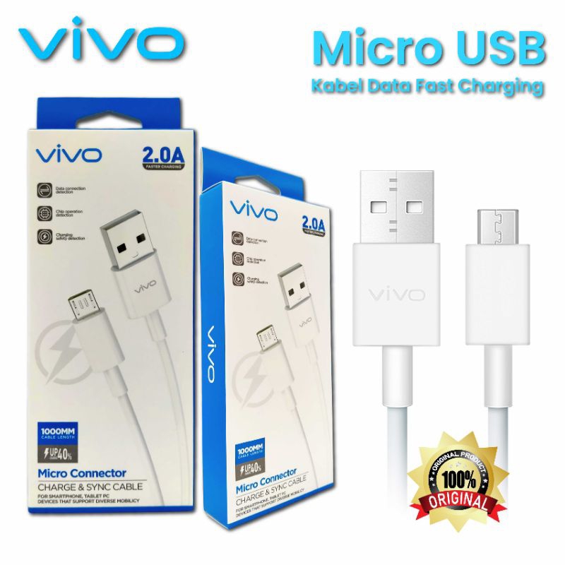 Kabel data Vivo Micro USB Original 100%