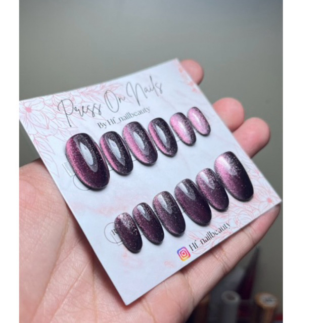 press on nail cat eye simple premium