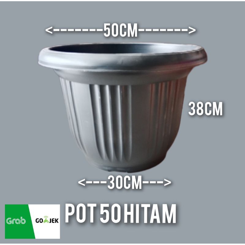 Pot Bunga Ukuran 50 CM Hitam