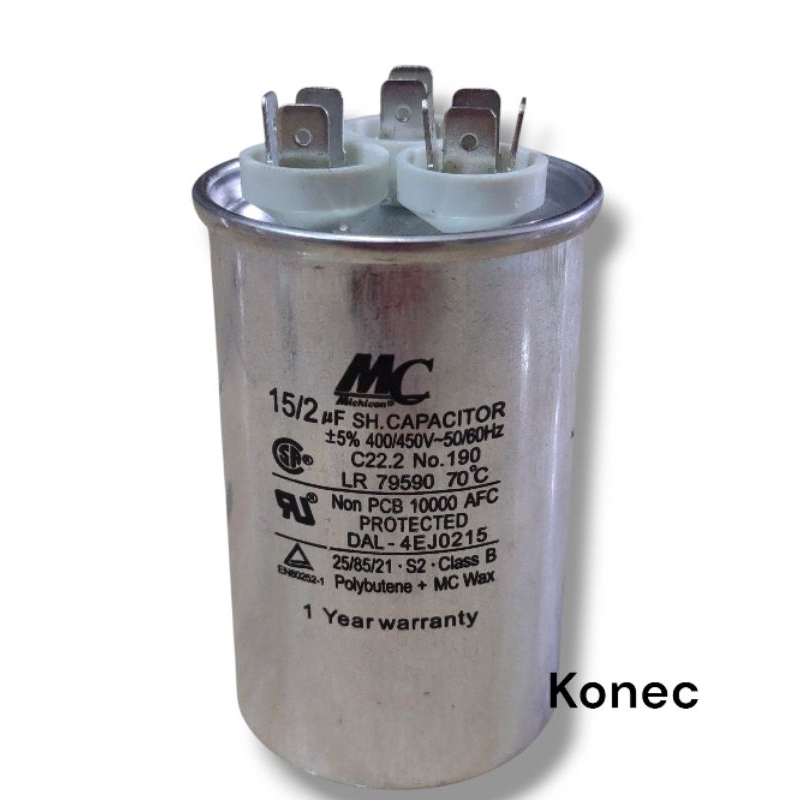 Kapasitor Compressor MC Double 15 uf + 2